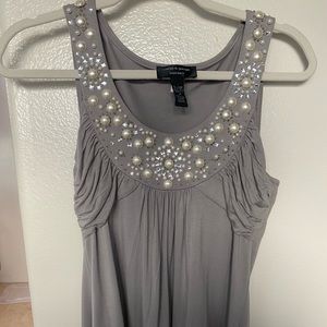 Grey Classy Pearl Top